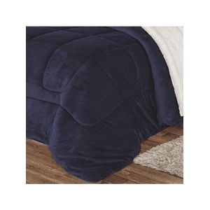 Coberdrom Pele De Carneiro Sherpa Everest Queen 01 Peça - Marinho