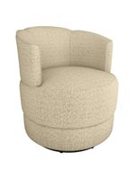 Poltrona Base Giratoria Marselha Linho Vancouver Milani Store Palha