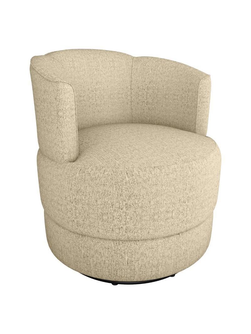 Poltrona Base Giratoria Marselha Linho Vancouver Milani Store Palha