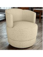Poltrona Base Giratoria Marselha Linho Vancouver Milani Store Palha