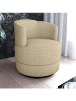 Poltrona Base Giratoria Marselha Linho Vancouver Milani Store Palha