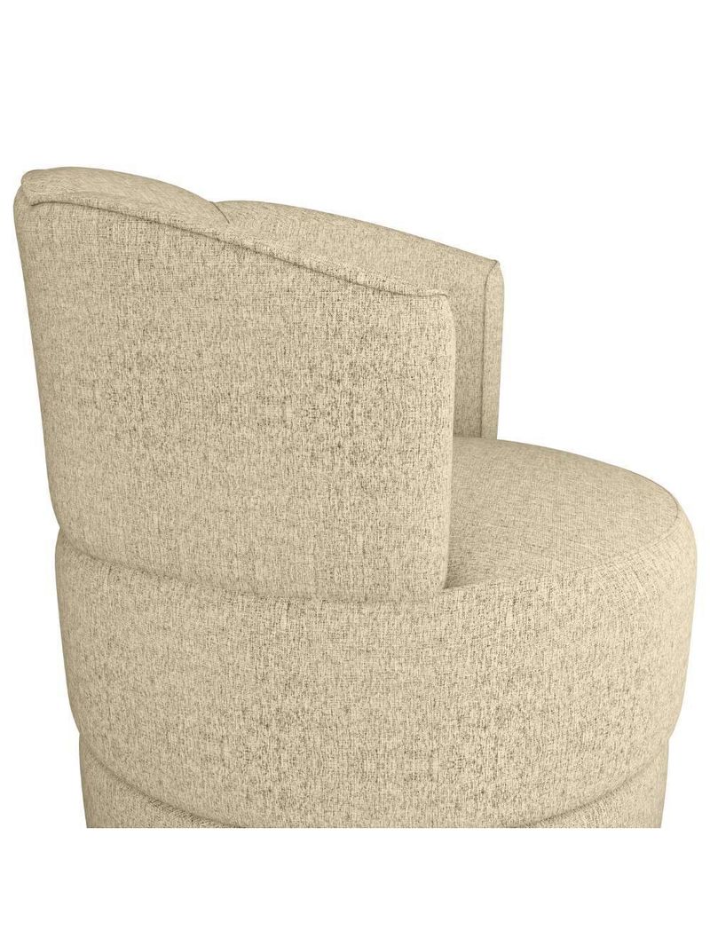 Poltrona Base Giratoria Marselha Linho Vancouver Milani Store Palha