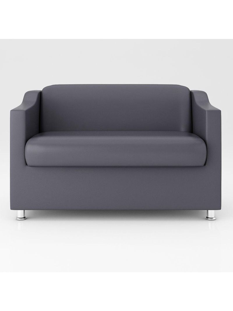 Sofá 2 Lugares Luxo Confortável Sala De Espera Cinza