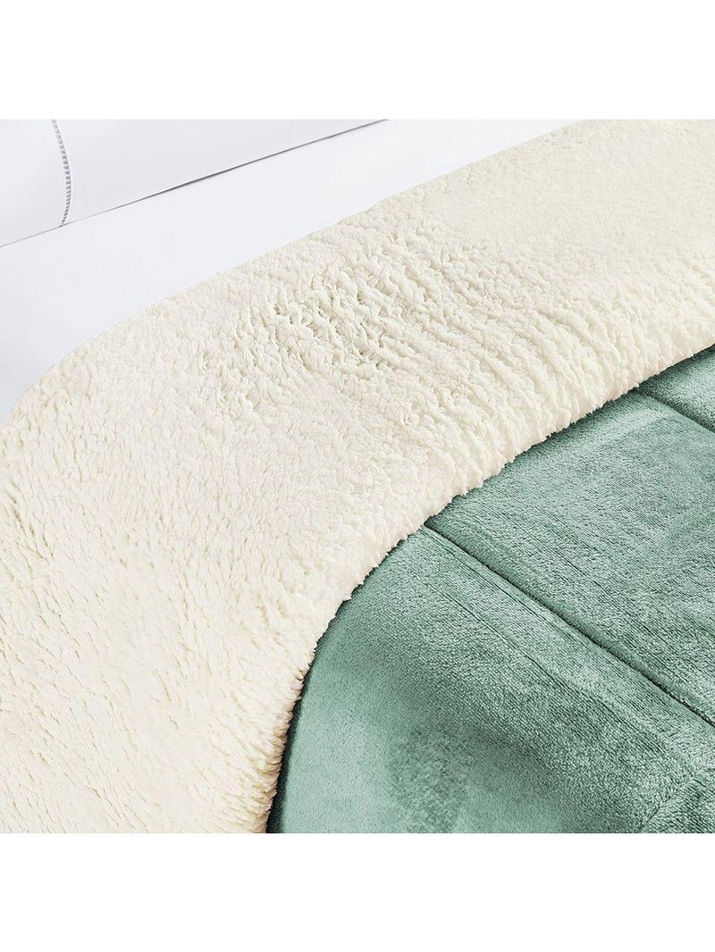 Coberdrom Sherpa E Flannel Everest Queen Manta Alta 150g 01 Peça - Alecrim