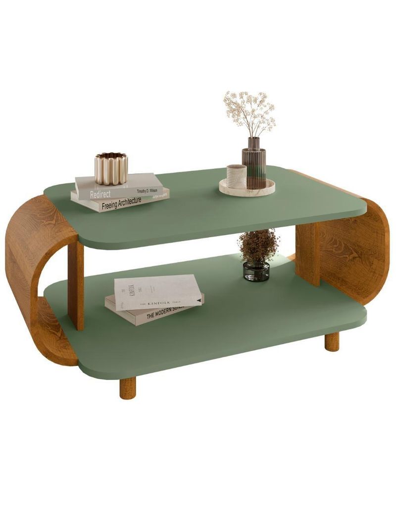 Mesa de Centro Orgânica Floripa 92cm Bechara Pistache/Naturalle