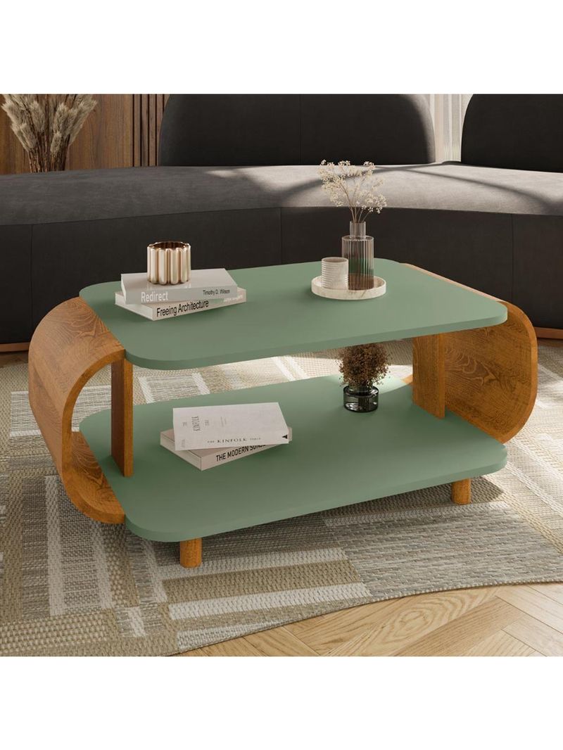 Mesa de Centro Orgânica Floripa 92cm Bechara Pistache/Naturalle