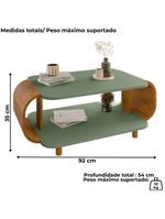 Mesa de Centro Orgânica Floripa 92cm Bechara Pistache/Naturalle