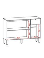 Balcão de Cozinha 3 Portas 1 Gaveta com Tampo 1,20 m Vert Plus – Madeirado/Off White – Kit's Paraná