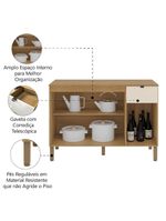 Balcão de Cozinha 3 Portas 1 Gaveta com Tampo 1,20 m Vert Plus – Madeirado/Off White – Kit's Paraná