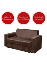 Sofá-cama Pratik 5000 Mamflex Marrom Suede Amassado Marrom