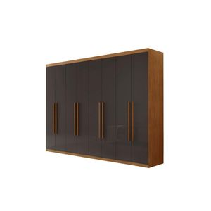 Guarda Roupa Casal Heros Com 8 Portas E 4 Gavetas Moderna Naturalle Grafite