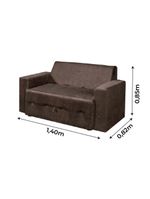 Sofá-cama Pratik 5000 Mamflex Marrom Suede Amassado Marrom