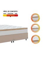 Cama Box Casal King Colchão Molas Ensacadas Real Branco/bege