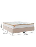 Cama Box Casal King Colchão Molas Ensacadas Real Branco/bege