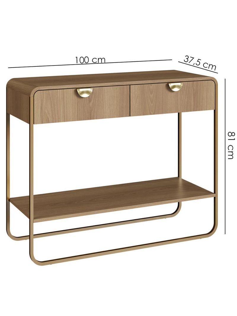 Aparador Orgânico 2 Gavetas 100cm 28066 Artesano Hanover Dourado