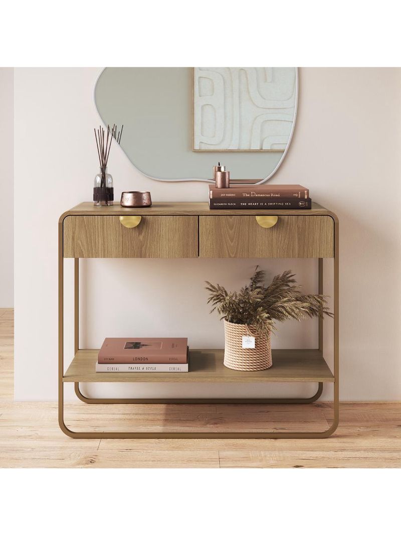 Aparador Orgânico 2 Gavetas 100cm 28066 Artesano Hanover Dourado