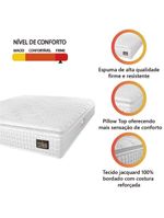 Colchão Casal Espuma D45 Lazio Pillow Top 138x188cm