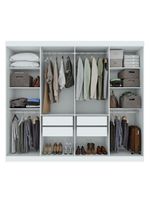 Guarda-roupa Casal Easy Slim 8 Portas Com Espelho Branco