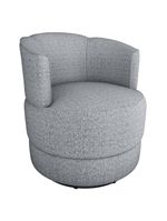 Poltrona Base Giratória Marselha Linho Vancouver Milani Store Cinza