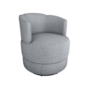 Poltrona Base Giratória Marselha Linho Vancouver Milani Store Cinza