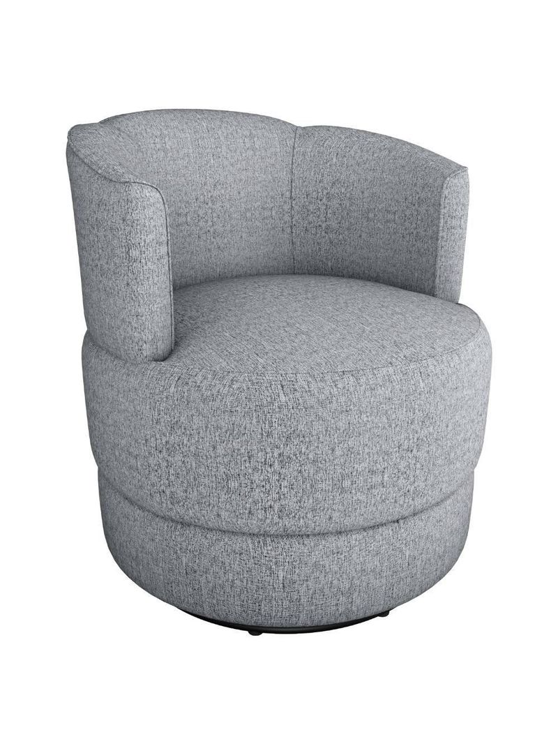 Poltrona Base Giratória Marselha Linho Vancouver Milani Store Cinza