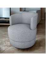 Poltrona Base Giratória Marselha Linho Vancouver Milani Store Cinza