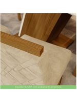 Conjunto Sala de Jantar Mesa 160cm Tampo MDF 6 Cadeiras Lupita Casa 812 Nature com Off White e Linho
