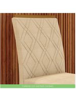 Conjunto Sala de Jantar Mesa 160cm Tampo MDF 6 Cadeiras Lupita Casa 812 Nature com Off White e Linho