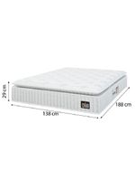 Cama Box Baú Colchão Casal Espuma D33 Vangogh Pillow Top 138x70cm Branco/cinza Hellen Branco