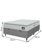 Cama Box Baú Colchão Casal Espuma D33 Vangogh Pillow Top 138x70cm Branco/cinza Hellen Branco
