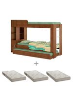 Beliche Cama Auxiliar com 3 Colchões Ditália Treliche 15cm