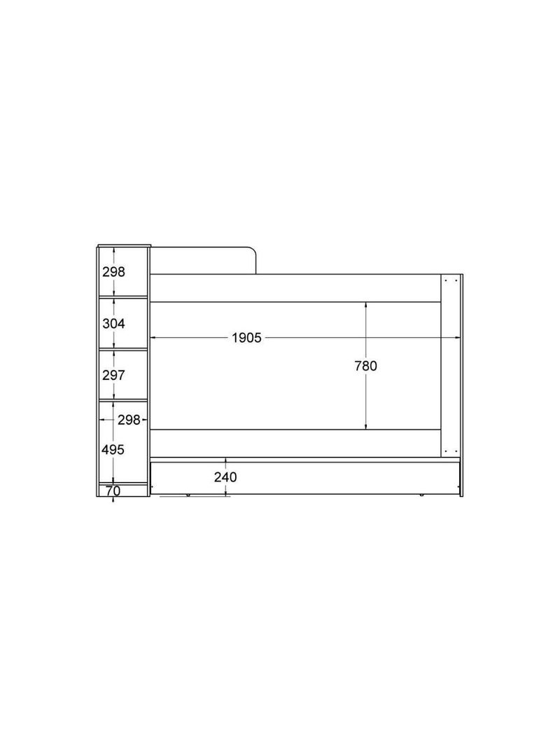 Beliche Cama Auxiliar com 3 Colchões Ditália Treliche 15cm