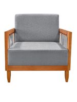 Poltrona Decorativa Lorena – Sala de Estar, Recepção, Escritório | Linho Cinza