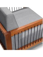 Poltrona Decorativa Lorena – Sala de Estar, Recepção, Escritório | Linho Cinza