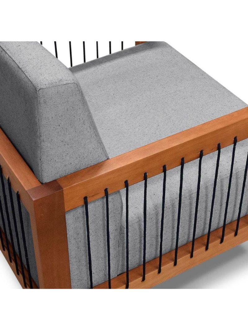 Poltrona Decorativa Lorena – Sala de Estar, Recepção, Escritório | Linho Cinza