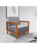 Poltrona Decorativa Lorena – Sala de Estar, Recepção, Escritório | Linho Cinza