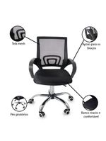 Cadeira De Escritório Begonia Tela Mesh Ergonômica Giratória Preto