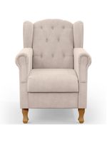 Poltrona Yara P02 Com Puff Paris Luis Xv Suede Bege