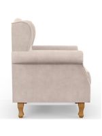 Poltrona Yara P02 Com Puff Paris Luis Xv Suede Bege