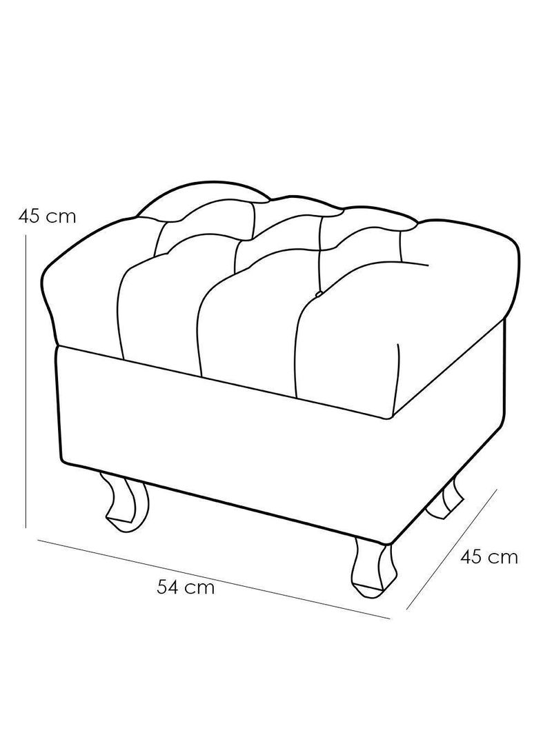 Poltrona Yara P02 Com Puff Paris Luis Xv Suede Bege