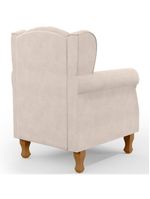 Poltrona Yara P02 Com Puff Paris Luis Xv Suede Bege