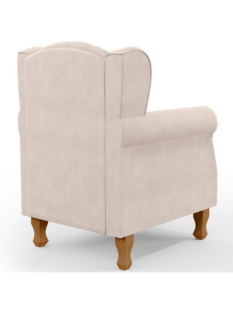 Poltrona Yara P02 Com Puff Paris Luis Xv Suede Bege