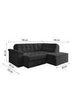 Sofá De Canto Retrátil 5 Lugares Grécia Cinza Suede