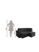 Sofá De Canto Retrátil 5 Lugares Grécia Cinza Suede