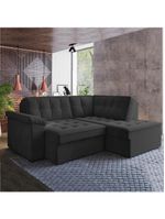 Sofá De Canto Retrátil 5 Lugares Grécia Cinza Suede