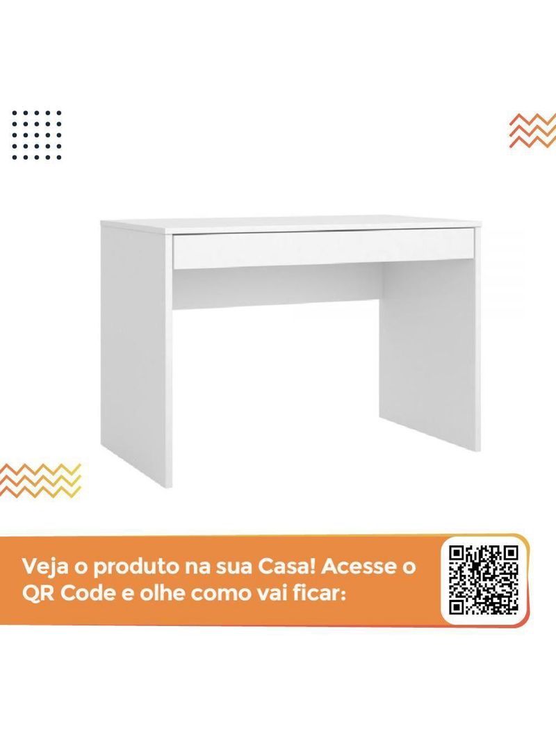 Escrivaninha Com 1 Gaveta Facility Branco Branco