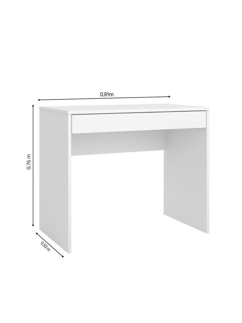 Escrivaninha Com 1 Gaveta Facility Branco Branco