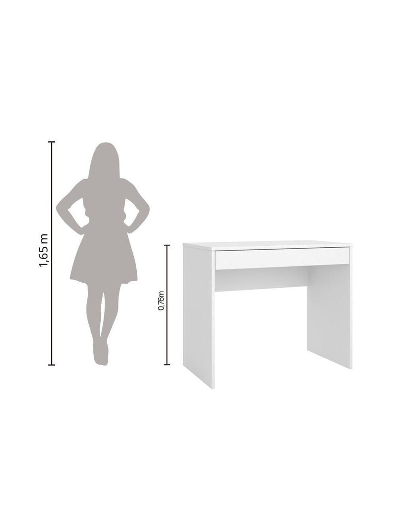 Escrivaninha Com 1 Gaveta Facility Branco Branco