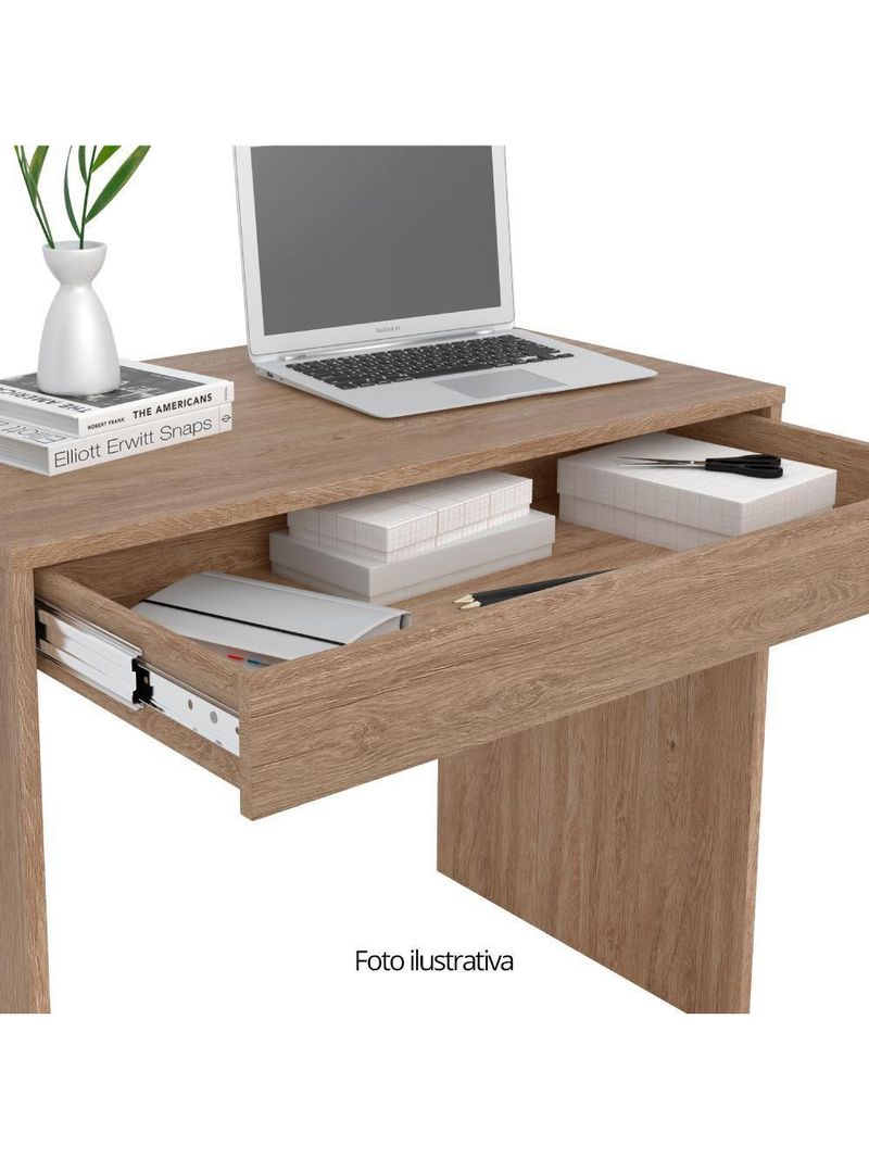 Escrivaninha Com 1 Gaveta Facility Branco Branco