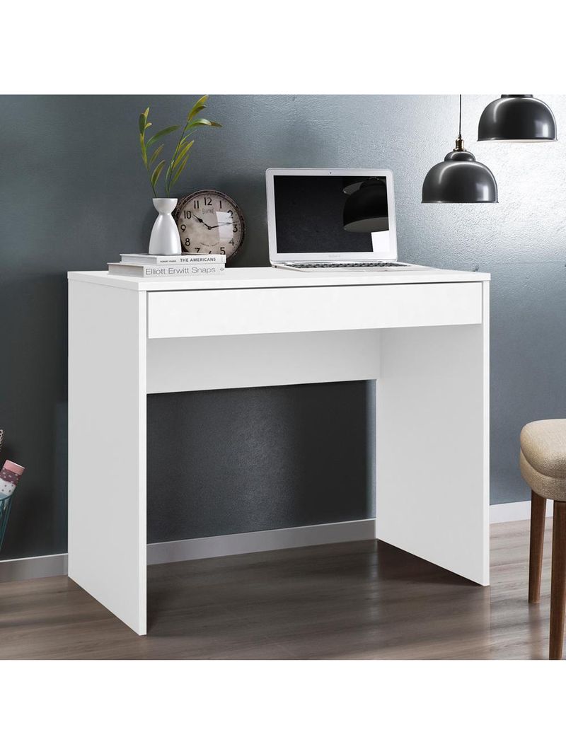 Escrivaninha Com 1 Gaveta Facility Branco Branco
